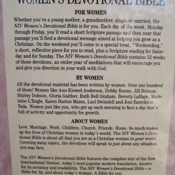 VTG Womens Devotional Bible NIV Christs Words in Red 1990 HC Zondervan USA - Picture 2 of 11